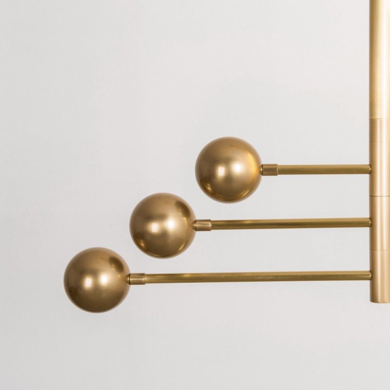 Schwung Universe Burnished Brass Transparent Globe Chandelier